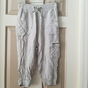 Soft capris with elastic bottoms